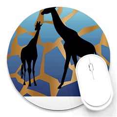 Giraffe Lover T- Shirt G I R A F F E O N G I R A F F E P R I N T P R E T T Y F O R V A C A T I O N T Round Mousepad