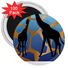 Giraffe Lover T- Shirt G I R A F F E O N G I R A F F E P R I N T P R E T T Y F O R V A C A T I O N T 3  Magnets (100 pack)