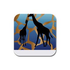 Giraffe Lover T- Shirt G I R A F F E O N G I R A F F E P R I N T P R E T T Y F O R V A C A T I O N T Rubber Square Coaster (4 pack)