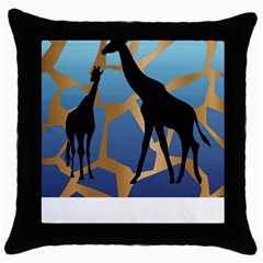 Giraffe Lover T- Shirt G I R A F F E O N G I R A F F E P R I N T P R E T T Y F O R V A C A T I O N T Throw Pillow Case (Black)