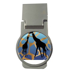 Giraffe Lover T- Shirt G I R A F F E O N G I R A F F E P R I N T P R E T T Y F O R V A C A T I O N T Money Clips (Round) 