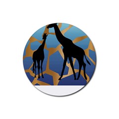 Giraffe Lover T- Shirt G I R A F F E O N G I R A F F E P R I N T P R E T T Y F O R V A C A T I O N T Rubber Coaster (Round)