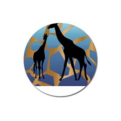 Giraffe Lover T- Shirt G I R A F F E O N G I R A F F E P R I N T P R E T T Y F O R V A C A T I O N T Magnet 3  (Round)