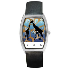 Giraffe Lover T- Shirt G I R A F F E O N G I R A F F E P R I N T P R E T T Y F O R V A C A T I O N T Barrel Style Metal Watch