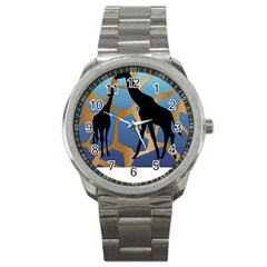 Giraffe Lover T- Shirt G I R A F F E O N G I R A F F E P R I N T P R E T T Y F O R V A C A T I O N T Sport Metal Watch