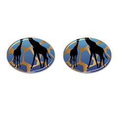 Giraffe Lover T- Shirt G I R A F F E O N G I R A F F E P R I N T P R E T T Y F O R V A C A T I O N T Cufflinks (Oval)