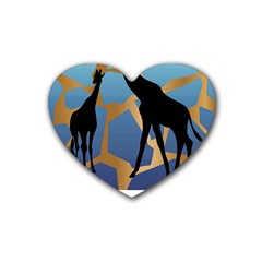 Giraffe Lover T- Shirt G I R A F F E O N G I R A F F E P R I N T P R E T T Y F O R V A C A T I O N T Rubber Coaster (Heart)