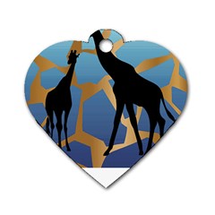 Giraffe Lover T- Shirt G I R A F F E O N G I R A F F E P R I N T P R E T T Y F O R V A C A T I O N T Dog Tag Heart (One Side)