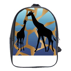 Giraffe Lover T- Shirt G I R A F F E O N G I R A F F E P R I N T P R E T T Y F O R V A C A T I O N T School Bag (Large)