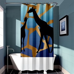 Giraffe Lover T- Shirt G I R A F F E O N G I R A F F E P R I N T P R E T T Y F O R V A C A T I O N T Shower Curtain 36  x 72  (Stall) 