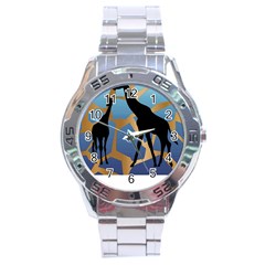 Giraffe Lover T- Shirt G I R A F F E O N G I R A F F E P R I N T P R E T T Y F O R V A C A T I O N T Stainless Steel Analogue Watch