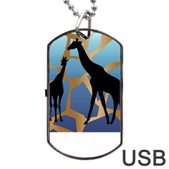 Giraffe Lover T- Shirt G I R A F F E O N G I R A F F E P R I N T P R E T T Y F O R V A C A T I O N T Dog Tag USB Flash (One Side)