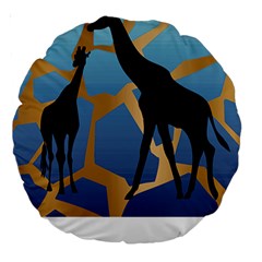 Giraffe Lover T- Shirt G I R A F F E O N G I R A F F E P R I N T P R E T T Y F O R V A C A T I O N T Large 18  Premium Round Cushions