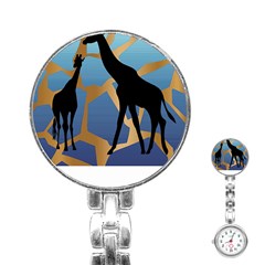 Giraffe Lover T- Shirt G I R A F F E O N G I R A F F E P R I N T P R E T T Y F O R V A C A T I O N T Stainless Steel Nurses Watch