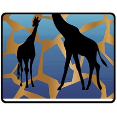 Giraffe Lover T- Shirt G I R A F F E O N G I R A F F E P R I N T P R E T T Y F O R V A C A T I O N T Two Sides Fleece Blanket (Medium)