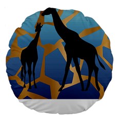 Giraffe Lover T- Shirt G I R A F F E O N G I R A F F E P R I N T P R E T T Y F O R V A C A T I O N T Large 18  Premium Flano Round Cushions