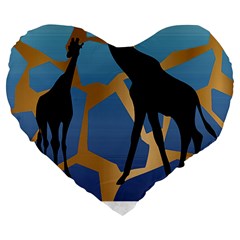 Giraffe Lover T- Shirt G I R A F F E O N G I R A F F E P R I N T P R E T T Y F O R V A C A T I O N T Large 19  Premium Flano Heart Shape Cushions