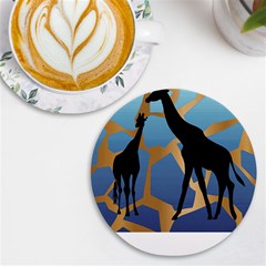 Giraffe Lover T- Shirt G I R A F F E O N G I R A F F E P R I N T P R E T T Y F O R V A C A T I O N T Uv Print Round Tile Coaster by EnriqueJohnson