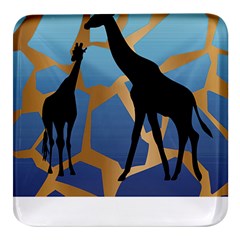 Giraffe Lover T- Shirt G I R A F F E O N G I R A F F E P R I N T P R E T T Y F O R V A C A T I O N T Square Glass Fridge Magnet (4 pack)