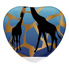 Giraffe Lover T- Shirt G I R A F F E O N G I R A F F E P R I N T P R E T T Y F O R V A C A T I O N T Heart Glass Fridge Magnet (4 pack)