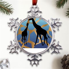 Giraffe Lover T- Shirt G I R A F F E O N G I R A F F E P R I N T P R E T T Y F O R V A C A T I O N T Metal Large Snowflake Ornament