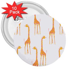 Giraffe Pattern T- Shirt Giraffes T- Shirt 3  Buttons (10 Pack)  by EnriqueJohnson