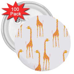 Giraffe Pattern T- Shirt Giraffes T- Shirt 3  Buttons (100 Pack)  by EnriqueJohnson