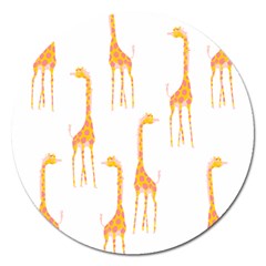 Giraffe Pattern T- Shirt Giraffes T- Shirt Magnet 5  (round) by EnriqueJohnson