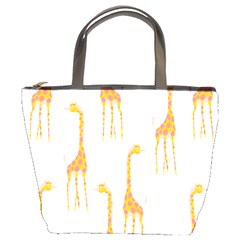 Giraffe Pattern T- Shirt Giraffes T- Shirt Bucket Bag by EnriqueJohnson