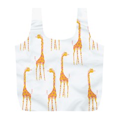 Giraffe Pattern T- Shirt Giraffes T- Shirt Full Print Recycle Bag (l) by EnriqueJohnson