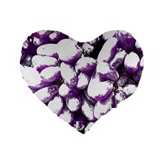 Grapes T- Shirt Purple Grapes Photo T- Shirt Standard 16  Premium Heart Shape Cushions by EnriqueJohnson