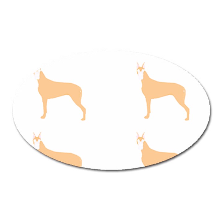 Great Dane T- Shirt Great Dane Dog - Brown - Pattern T- Shirt Oval Magnet