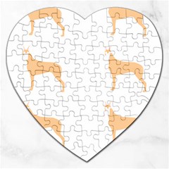 Great Dane T- Shirt Great Dane Dog - Brown - Pattern T- Shirt Jigsaw Puzzle (heart) by EnriqueJohnson