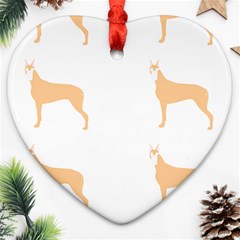 Great Dane T- Shirt Great Dane Dog - Brown - Pattern T- Shirt Heart Ornament (two Sides)