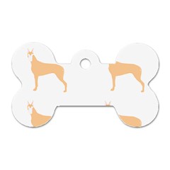 Great Dane T- Shirt Great Dane Dog - Brown - Pattern T- Shirt Dog Tag Bone (two Sides) by EnriqueJohnson