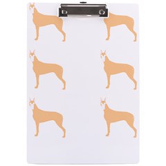 Great Dane T- Shirt Great Dane Dog - Brown - Pattern T- Shirt A4 Acrylic Clipboard