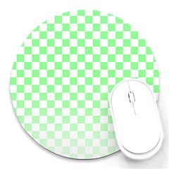 Green Checker T- Shirt Green Checker T- Shirt Round Mousepad by EnriqueJohnson