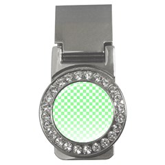 Green Checker T- Shirt Green Checker T- Shirt Money Clips (cz)  by EnriqueJohnson