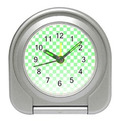 Green Checker T- Shirt Green Checker T- Shirt Travel Alarm Clock by EnriqueJohnson