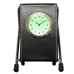 Green Checker T- Shirt Green Checker T- Shirt Pen Holder Desk Clock by EnriqueJohnson