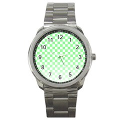 Green Checker T- Shirt Green Checker T- Shirt Sport Metal Watch by EnriqueJohnson