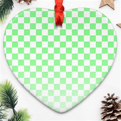 Green Checker T- Shirt Green Checker T- Shirt Heart Ornament (two Sides) by EnriqueJohnson