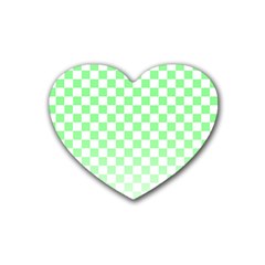 Green Checker T- Shirt Green Checker T- Shirt Rubber Coaster (heart) by EnriqueJohnson