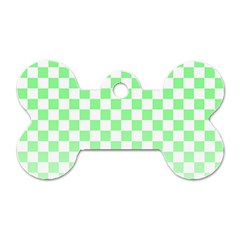 Green Checker T- Shirt Green Checker T- Shirt Dog Tag Bone (one Side) by EnriqueJohnson