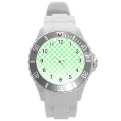 Green Checker T- Shirt Green Checker T- Shirt Round Plastic Sport Watch (l) by EnriqueJohnson