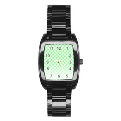 Green Checker T- Shirt Green Checker T- Shirt Stainless Steel Barrel Watch by EnriqueJohnson