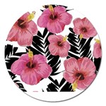 Hawaii T- Shirt Hawaian Floral Pattern T- Shirt Magnet 5  (Round) Front