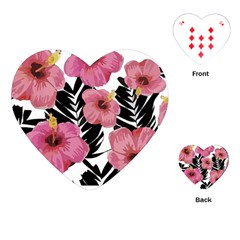 Hawaii T- Shirt Hawaian Floral Pattern T- Shirt Playing Cards Single Design (heart)