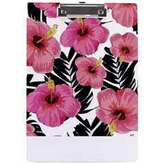 Hawaii T- Shirt Hawaian Floral Pattern T- Shirt A4 Acrylic Clipboard by EnriqueJohnson