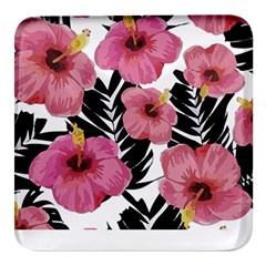 Hawaii T- Shirt Hawaian Floral Pattern T- Shirt Square Glass Fridge Magnet (4 Pack) by EnriqueJohnson